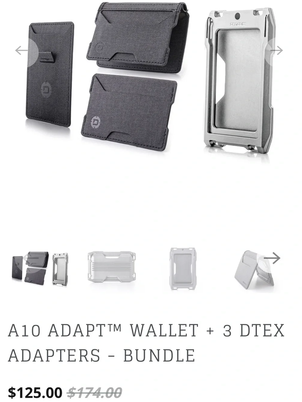 Dango A10 Adapt Tactical RFID Minimalist Wallet Bundle 3DTex Adapters Titanium